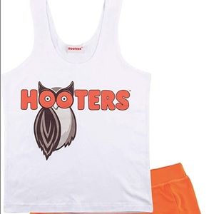 Hooters tank and shorts! I no longer work here. XS tank and XS shorts